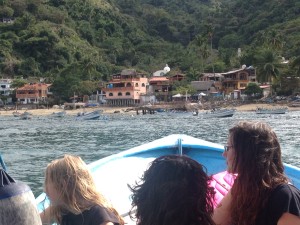 Arriving in Yelapa. We had a wonderful beach landing! Fun!